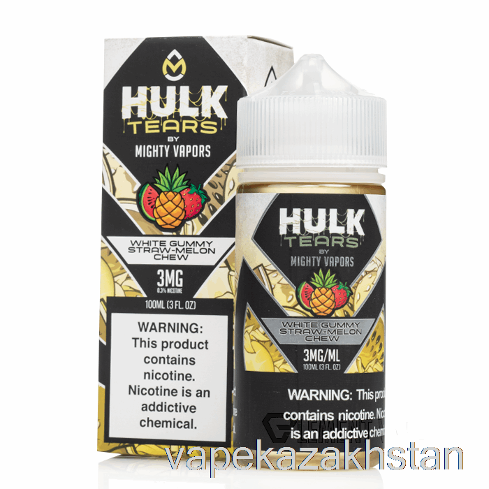 Vape Disposable White Gummy Straw Melon Chew - Hulk Tears - 100mL 0mg